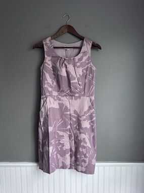 Ann Taylor LOFT Mauve & Beige Abstract Floral Sleeveless Dress – Size 6 Petite